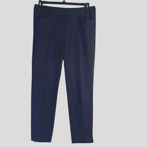 Halogen Black Staple Dress Pant Trousers Taylor Fit Slim Leg w/ Slits Size 10